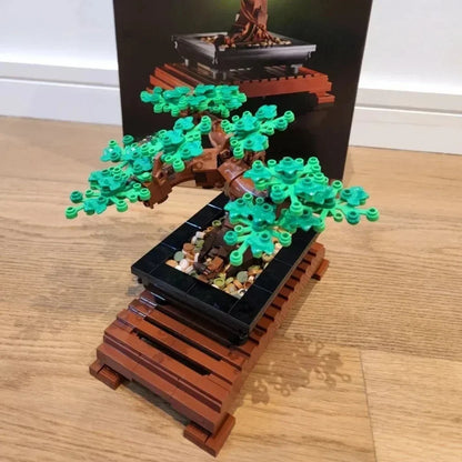 MINISO Bonsai Tree Fit 10281 Flower Bouquet Perpetual 3D Set Model Home Decoration for Kids Plant Potted Toy