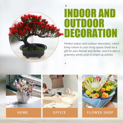 Artificial Plant Potted Bonsai Green Small Tree Plants Ornaments Realistic Everlasting Plastic Lifelike Potted home Flower Decor