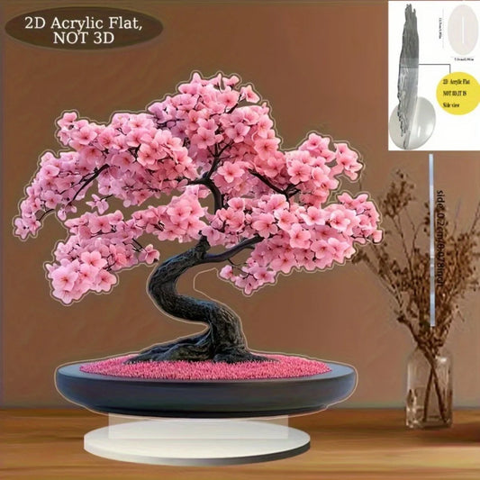 Pink cherry blossom bonsai 2D acrylic ornaments Japanese and wind decoration handicrafts home desktop fresh furnishings